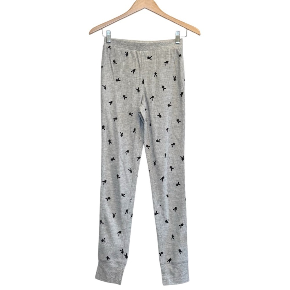 Playboy PacSun Thermal Leggings Size Small Grey Black Logo
